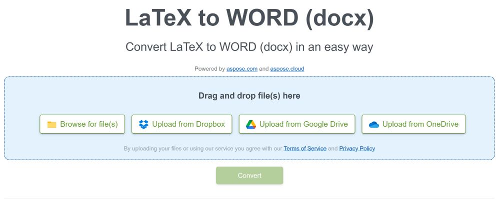 Free Online LaTeX to DOCX Converter